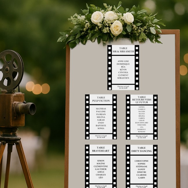 Carte Nom de table personnalisée pour mariage ou anniversaire -...