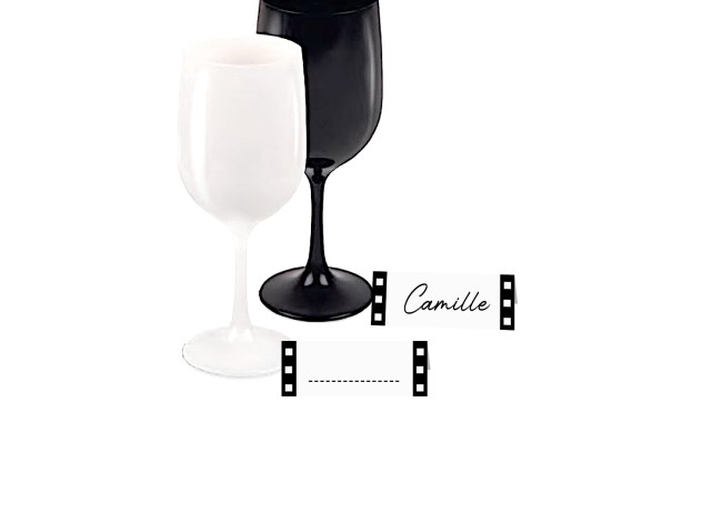 Marque-Places pour mariage ou anniversaire - Motif Cinéma - epB