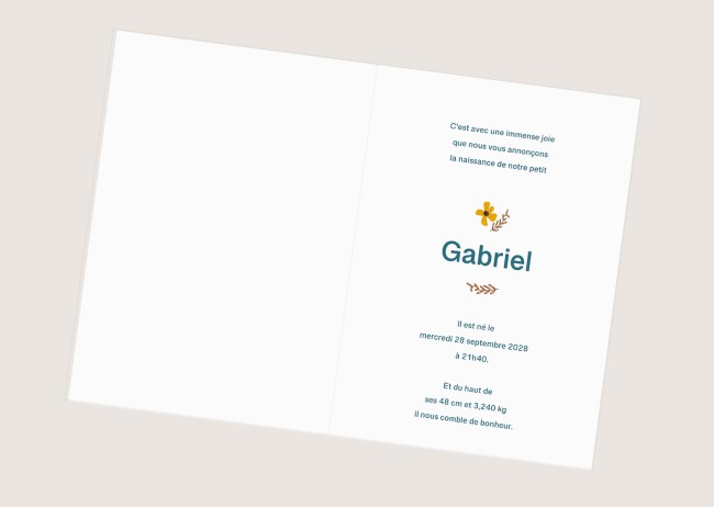 Faire-part de Naissance - Motifs Petites fleurs, liberty - EPE Faire-part de Naissance - Motifs Petites fleurs, liberty - EPE