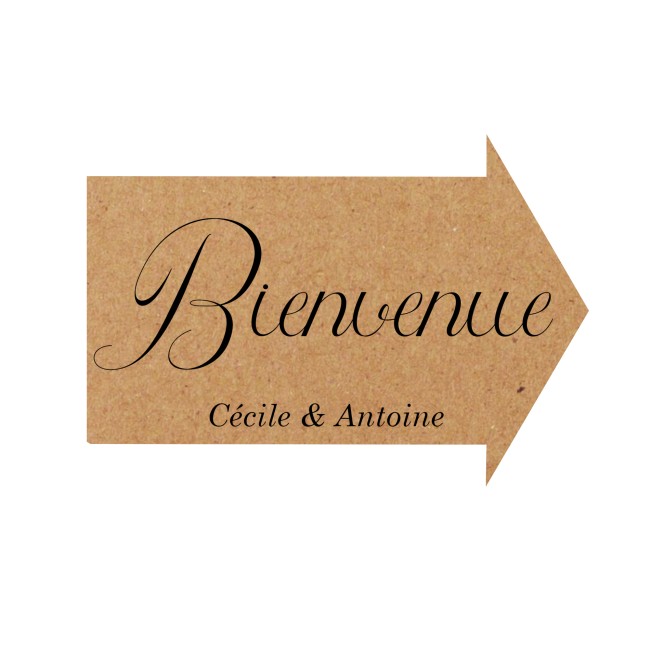 Affiches Flèches directionnelles pour mariage ou anniversaire - Décoration de mariage style champêtre - Kraft -EPC