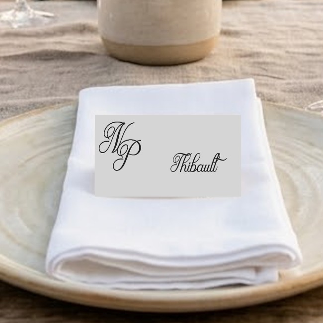 Marque-Places - Mariage Chic et élégant - Initiales calligraphie - EP2 Marque-Places - Mariage Chic et élégant - Initiales calligraphie - EP2