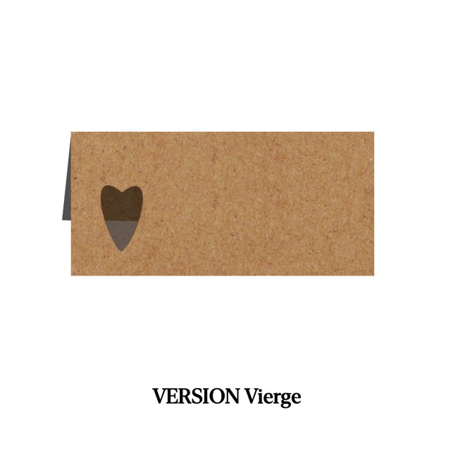 Marque-Places personnalisé motif petit coeur perforé - EP3