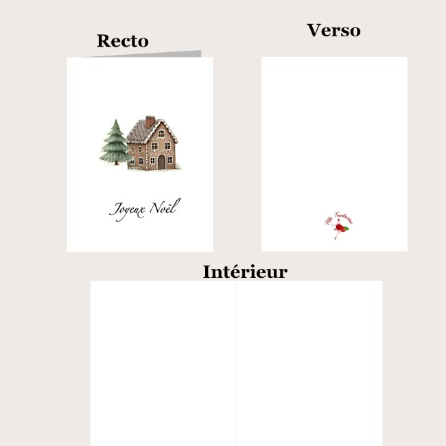 Carte Joyeux Noël - Carte de voeux aux motifs vintages - Style aquarelle - EP5 Carte Joyeux Noël - Carte de voeux aux motifs vintages - Style aquarelle - EP5