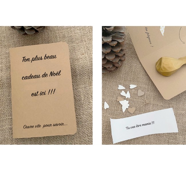 Carte message surprise de Noël - Ballon à éclater - Annonce grossesse, Mariage - Demande Témoin/ Parrain / Marraine...ep4