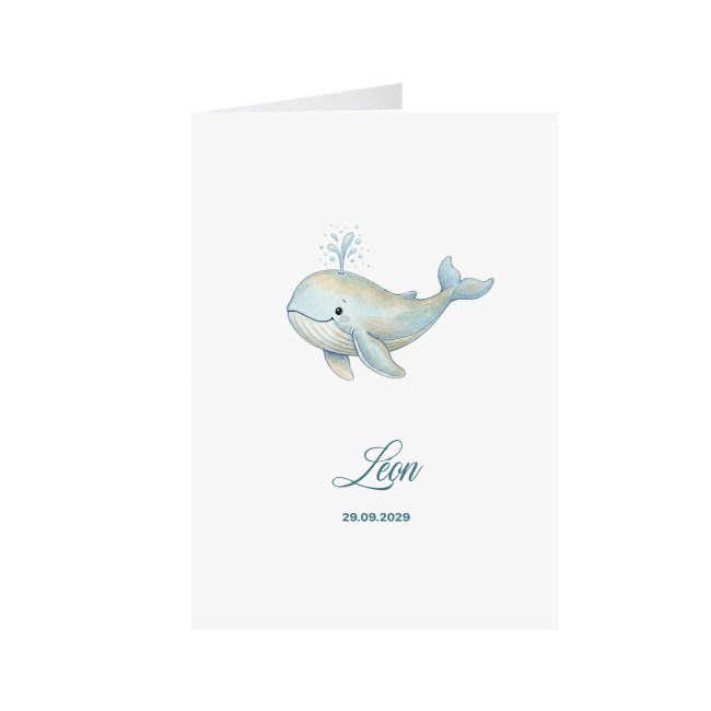 Faire-part de Naissance - Style Rétro poétique - Motif Baleine - EP3 Faire-part de Naissance - Style Rétro poétique - Motif Baleine - EP3