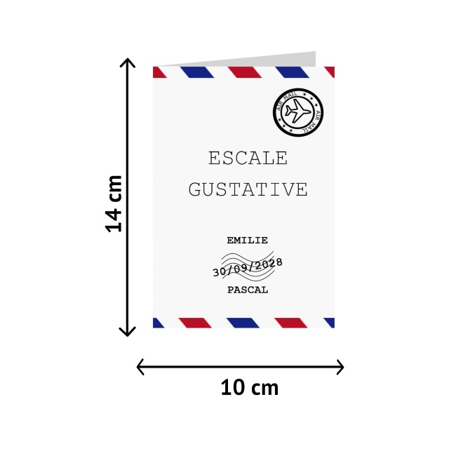 Menu Escale gustative pour Mariage ou Anniversaire thème Destination/Voyage, Avion - EPM