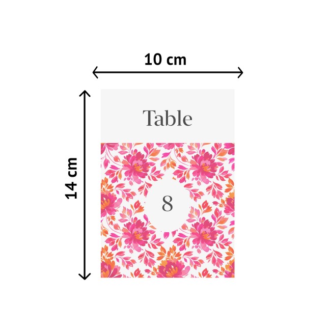 Carte Numéro de table personnalisée - Décoration Mariage ou anniversaire thème Botanique romantique - Romantic Folk - EPC