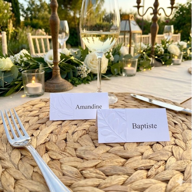 Marque-place mariage Floral en relief 3D – Décoration de table élégante et texturée - EP3