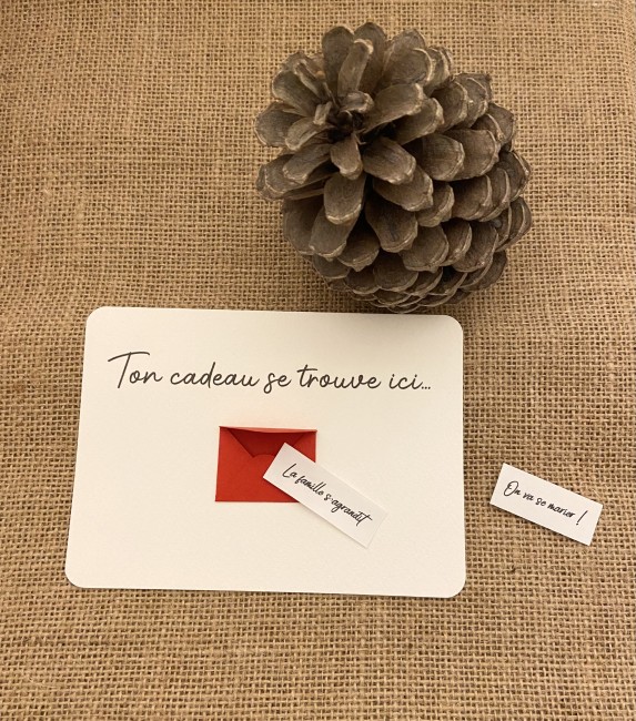 Carte cadeau de Noël personnalisé avec message surprise -  Annonce grossesse, demande témoin, demoiselle d'honneur, parrain. -EP4