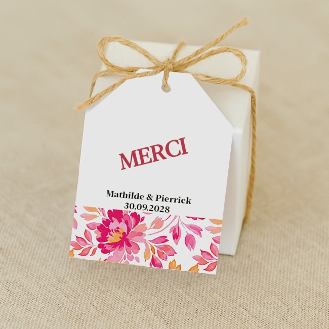 Etiquette MERCI - Mariage Bohème, Botanique Romantique - Style...