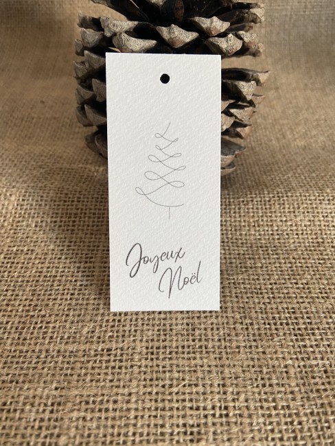 Etiquettes cadeaux Noël - Lot de 8 - Emballage cadeaux - Motif Minimaliste Sapin de Noël - EP2