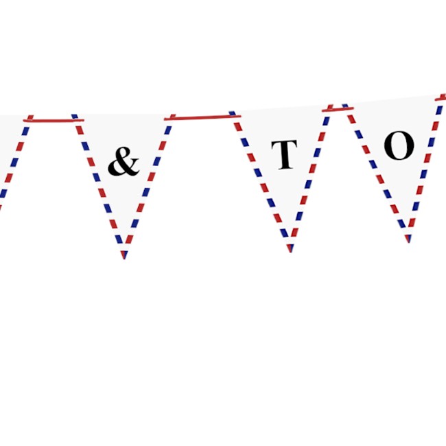 Guirlande personnalisée - Fanion lettre- Décoration de mariage, anniversaire - Destination, Voyage -EPD