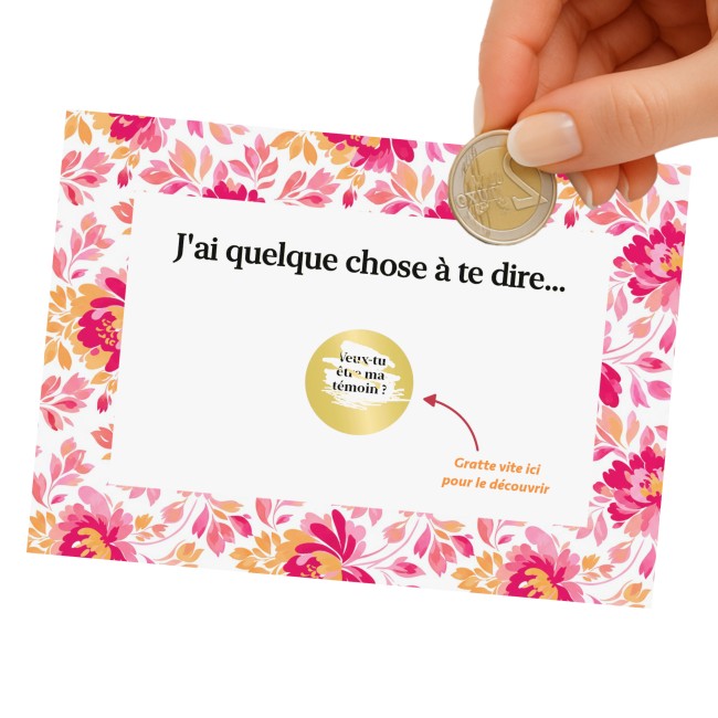 Carte à gratter pour annonce surprise - Demande de témoin ou...
