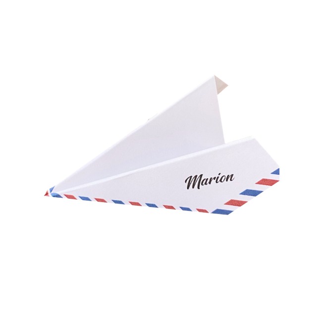 Marque-Places origami Avion - Mariage ou anniversaire thème Voyage, destination - EP2