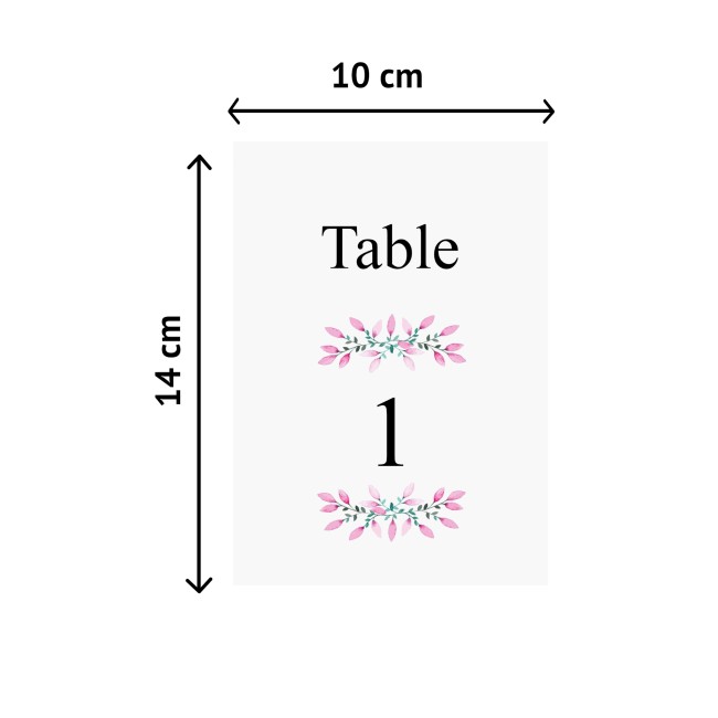 Carte Numéro de table personnalisée pour Anniversaire ou Mariage thème nature florale - Romance fleurie - EP2