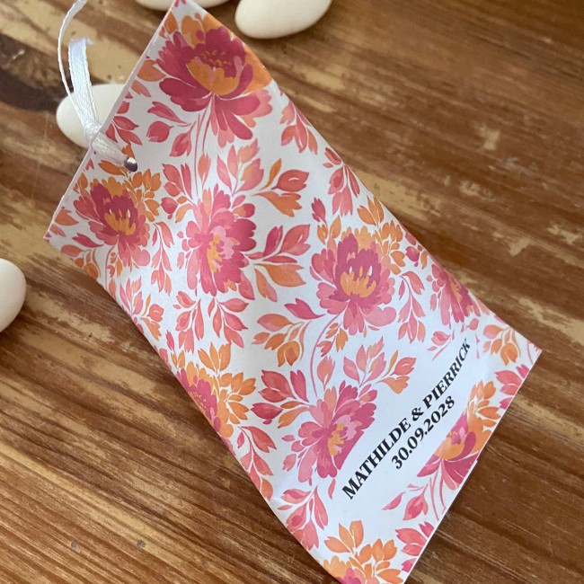 Boîtes à dragées berlingot pour cadeaux de remerciements invités - Mariage tou anniversaire style Botanique Romantique - EPB