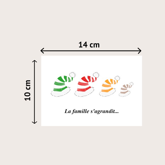 Carte annonce grossesse Personnalisée - Bonnets de noël - La famille s'agrandit - ep7