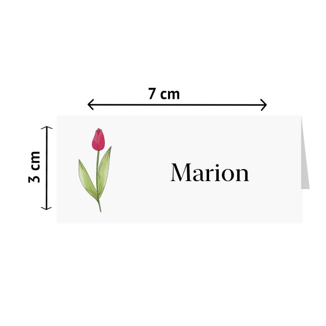 Marque-place mariage thème Floral – Motif Tulipe – Décoration de table printanière et raffinée - EP4