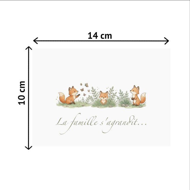 Carte annonce grossesse originale - La famille s'agrandit - Petits renards - EPB Carte annonce grossesse originale - La famille s'agrandit - Petits renards - EPB