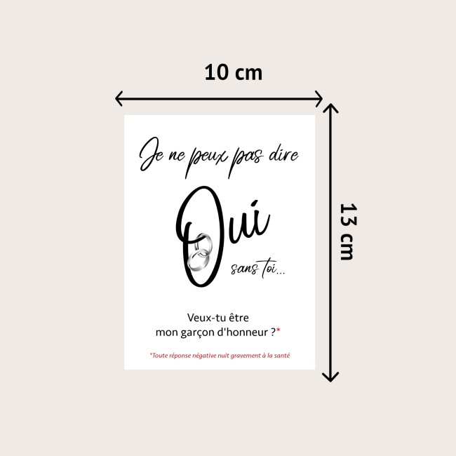 Etiquette autocollante personnalisée pour bouteille - Demande témoin, de garçon ou demoiselle d'honneur - OUI ! _ EP8