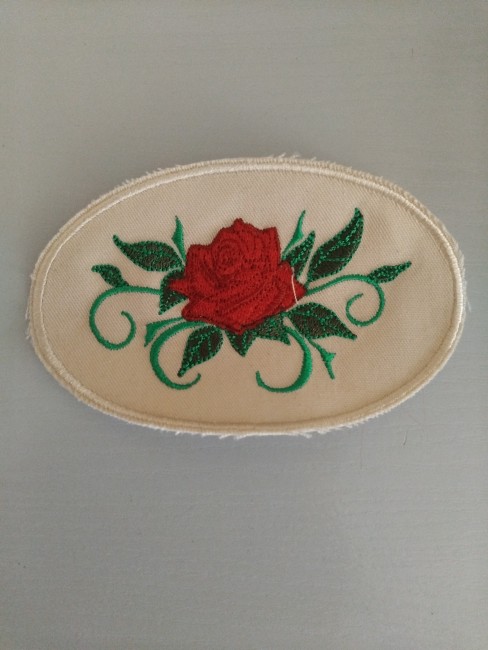 Patch fleur rose brodé à coudre - fait en france-création en...