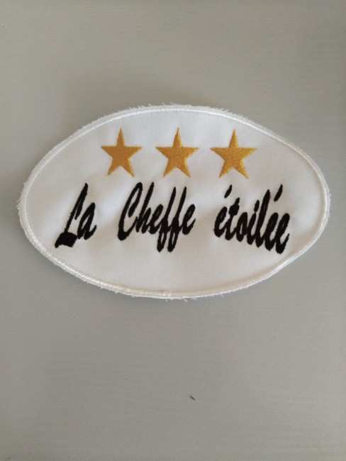Patch La Cheffe étoilée brodé à coudre -fait en...
