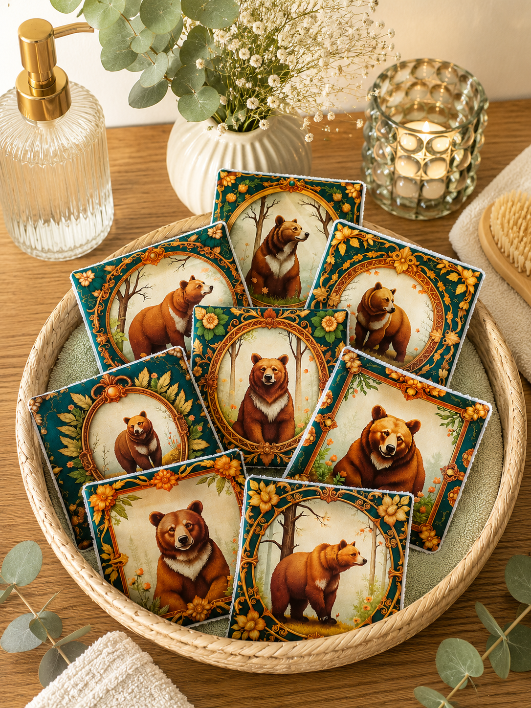 Lingettes démaquillantes lavables aux motifs animaux et passions