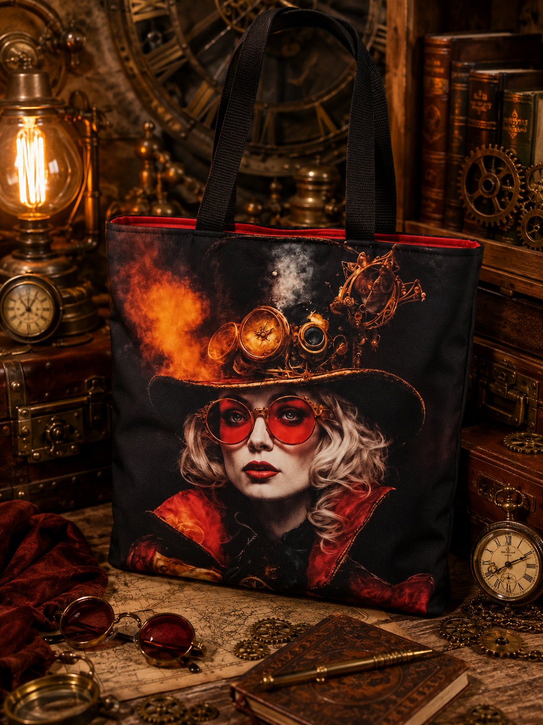 Créations Steampunk avec sacs, tote bags, trousses, pochettes et accessoires