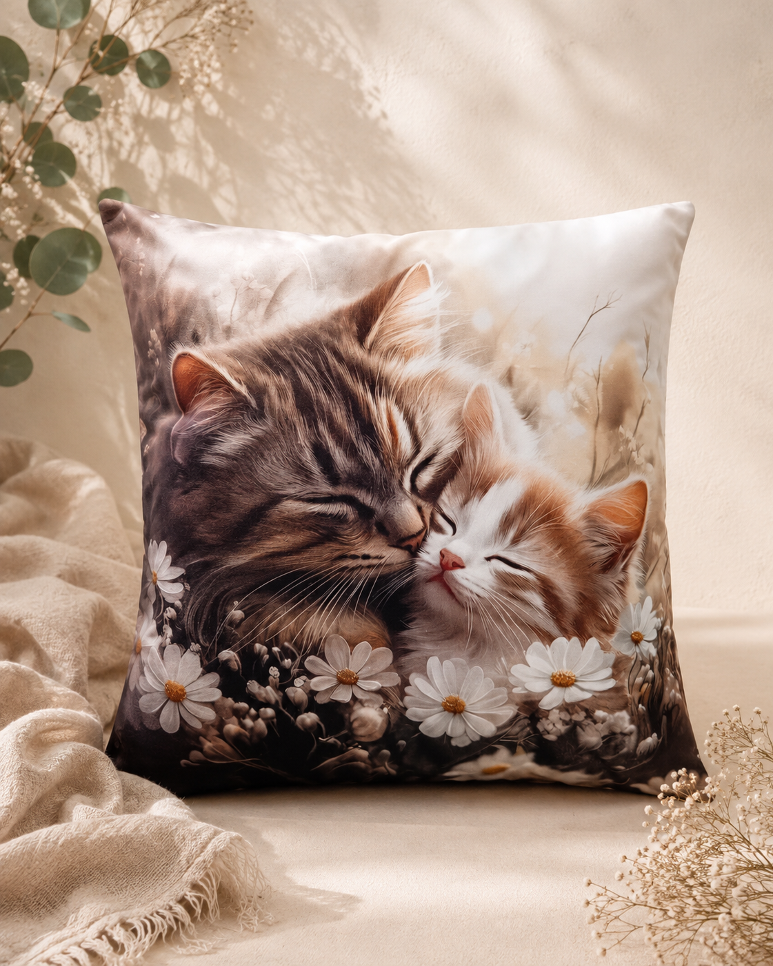 Housse de coussin artisanale en velours Les Cabas en Folie