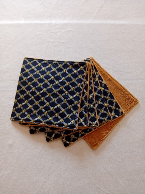 Lot de 6 essuie-tout lavables motif géométrique, en éponge bambou et coton imprimé