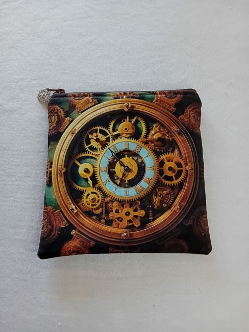 Trousse Steampunk aux motifs de rouages