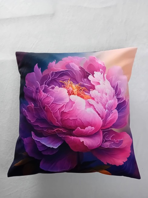 Housse de coussin Pivoine en velours imprimé 45 × 45 cm