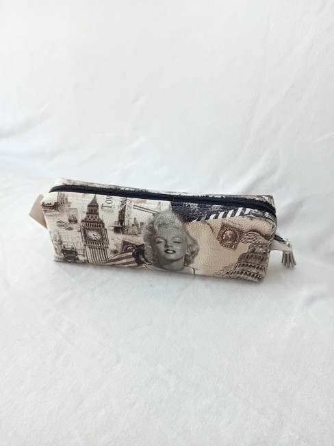 Trousse d’école motif rétro Escale Vintage, modèle unique confectionné dans les Vosges