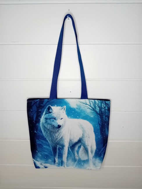 Sac cabas pour femme fait main, modèle unique et original en canvas imprimé et suédine, doublé tissu uni, de fabrication française