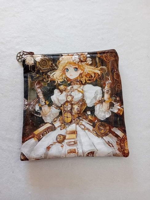 Trousse Steampunk femme aux engrenages et mécanismes