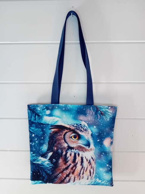 Sac tote bag pour femme fait main, modèle unique et original en canvas imprimé et suédine, doublé tissu uni, de fabrication française