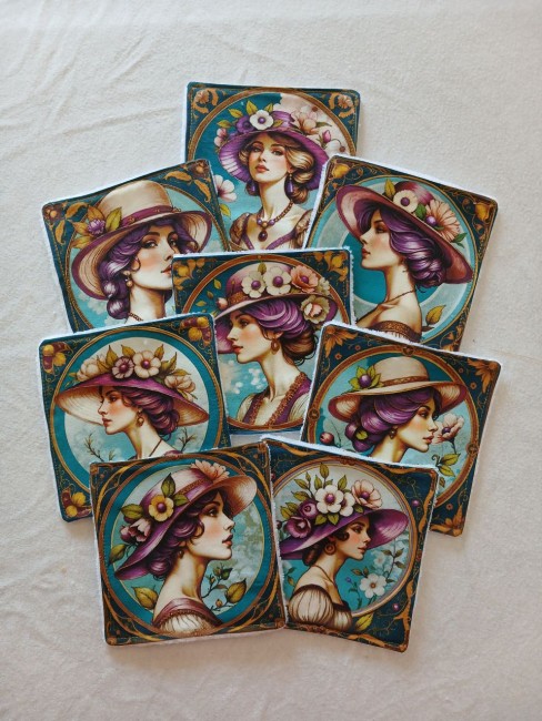 Lingettes démaquillantes originales et lavables en éponge bambou et tissu imprimé, modèle unique fait main de fabrication française.