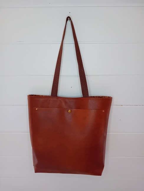 Sac cabas Élégance marron en simili cuir, modèle unique dans les Vosges