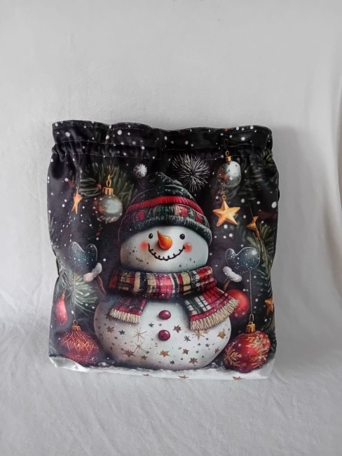 Pochon original fait main, modèle unique en tissu velours imprimé et doublé tissu imprimé, de fabrication française