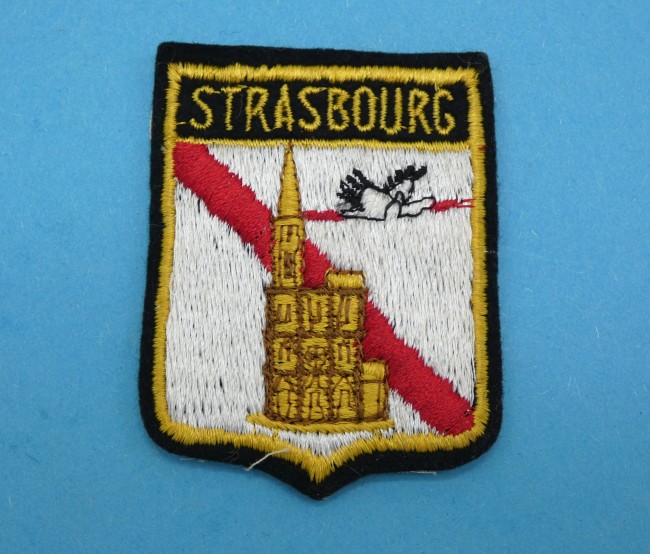 Ecusson ancien brodé ville Strasbourg 