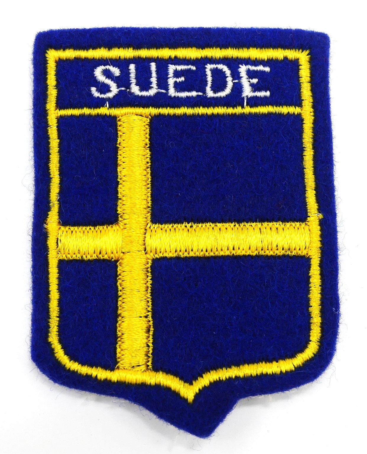 Patch écusson Drapeau Suédois Imprimé - Taille 5x8 Cm - Fixation Mâle/femelle (bouton Pression)