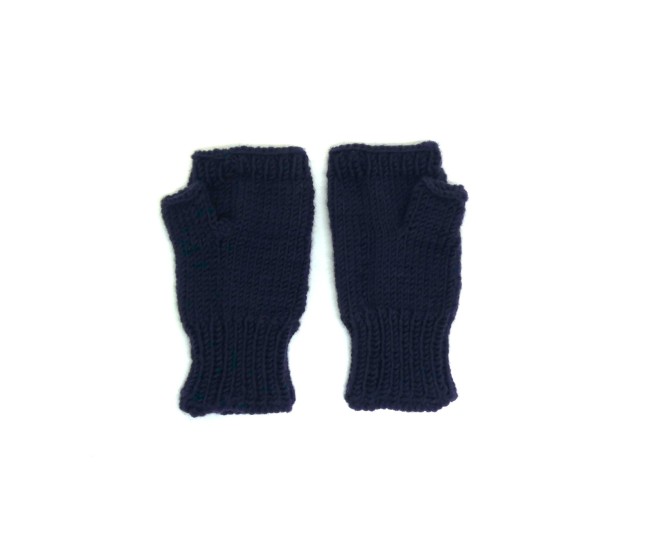 P1050659 Mitaine femme en laine Katia Merino sport bleu marine