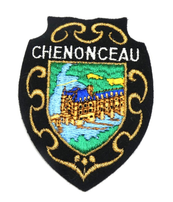 Ecusson brodé ville/ château Chenonceau 
