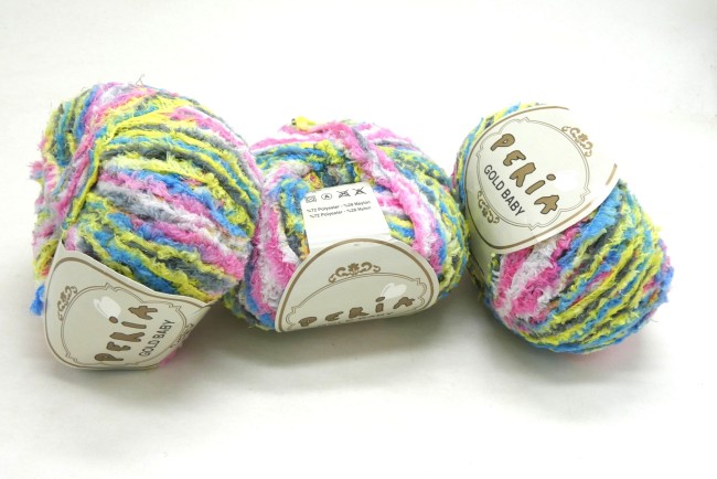 3 pelotes de fil à tricoter multicolore PERIA Baby Gold 