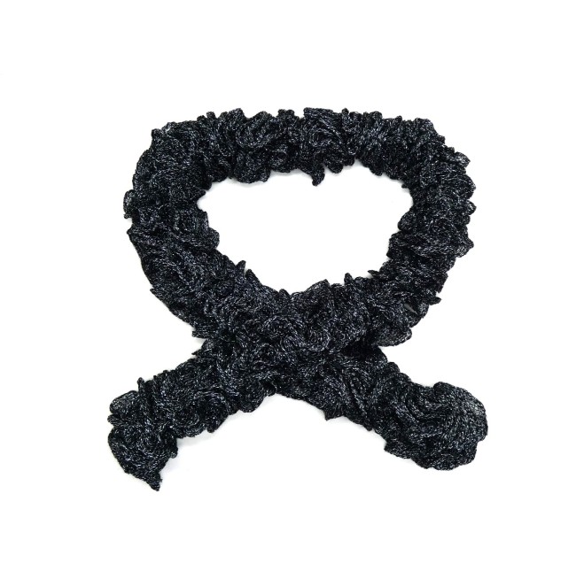 Echarpe femme noire pailletée argenté 