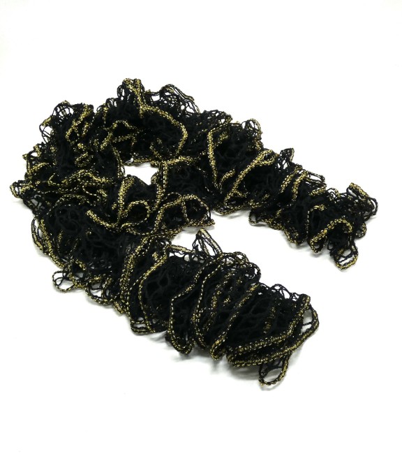 Echarpe femme noire bordure or Cléopatra