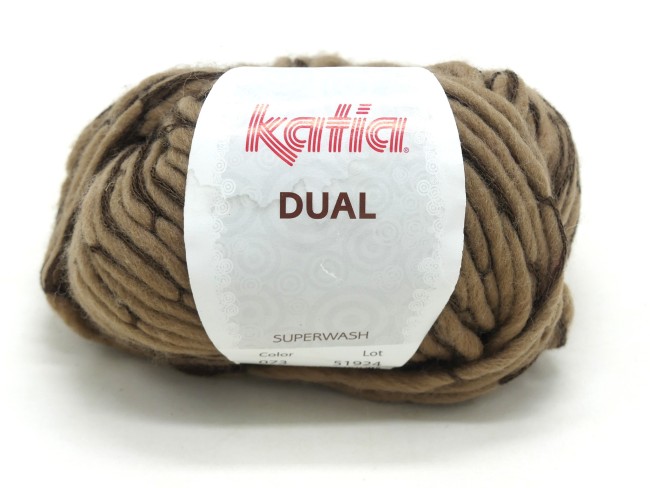  4 pelotes de laine Katia Dual marron 073