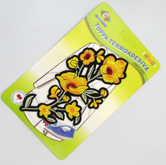 Patch thermocollant fleurs jaune 