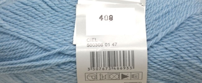 Lot 2 pelotes laine Phildar SUPER BABY bleu ciel C 408 