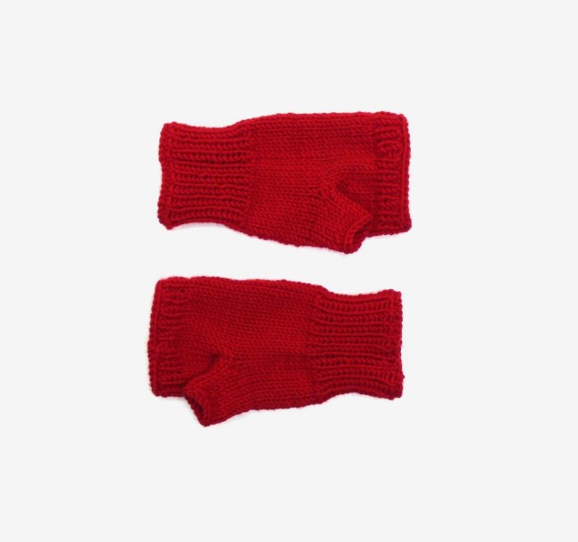  mitaines rouge avec pouce en laine merino sport C 4